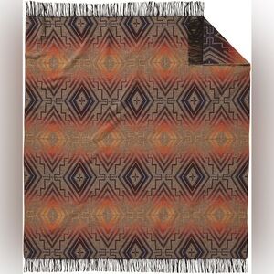 Pendleton Sunset Cross Wool Throw Blanket, Taupe